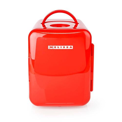 Portable Mini Fridge, 4L/6 Can Capacity, Dual Power, Red 2