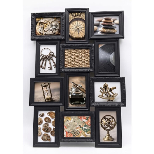 12 Multi Ornate Wall Photo Frame Black 58x45Cm 2
