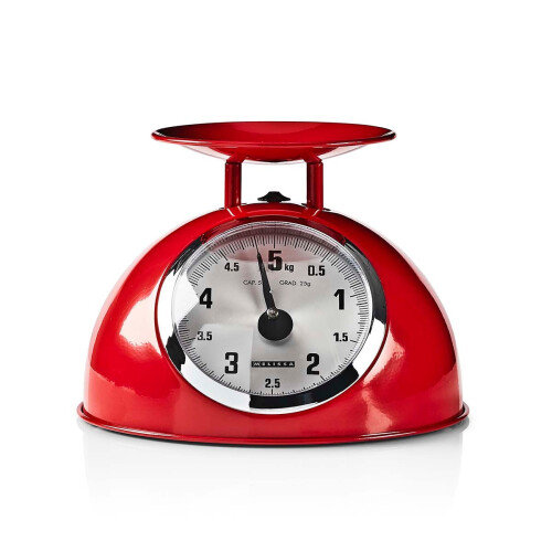 Analog Kitchen Scale, Metal, Removable Bowl, 5kg Capacity 2