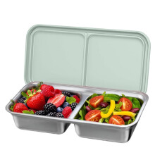 Contenitori per Snack In Acciaio Inossidabile con Coperchi In Silicone, Confezione da 3, per Pranzo, Ufficio, Viaggi e Campeggio