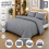 (Grey, Double) Duvet Cover Set with Fitted Sheet & Pillowcases 1