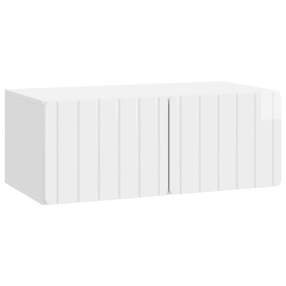 Vidaxl Wall-Mounted Tv Cabinet High Gloss White 78.5 X 41 X 30 Cm
