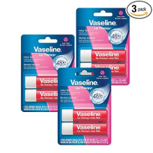 Vaseline Lip Therapy Care Rosy, Fast-Acting Nourishment, Ideal for Chapped, Dry, or Damaged Lips, Lip Balm, 3-Pack of 2, 0.16 Oz Each, 6 Lip Balms