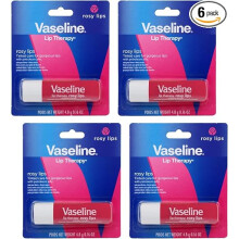 Vaseline Lip Therapy Care Rosy, Fast-Acting Nourishment, Ideal for Chapped, Dry, Cracked, or Damaged Lips, Lip Balm, 4-Pack, 0.16 Oz Each (Pack of 24)