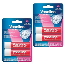 Vaseline Lip Therapy Care Rosy, Fast-Acting Nourishment, Ideal for Chapped, Dry, or Damaged Lips, Lip Balm, 2-Pack of 2, 0.16 Oz Each, 4 Lip Balms