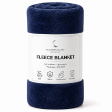 (NAVY BLUE, SINGLE) Moonlight Fleece Blanket Luxury Faux Fur Fleece Throw Blanket | Soft Plush for Bed & Sofa