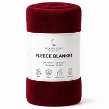 (BURGUNDY, KING) Moonlight Fleece Blanket Luxury Faux Fur Fleece Throw Blanket | Soft Plush for Bed & Sofa