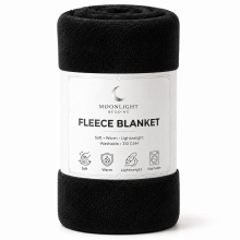 (BLACK, DOUBLE) Moonlight Fleece Blanket Luxury Faux Fur Fleece Throw Blanket | Soft Plush for Bed & Sofa