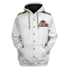 (White,2XL)Uniformes Históricos del Ejército Patrón 3D Sudadera con Capucha Juegos con disfraces Suéter Hombres Mujeres Chaqueta