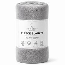 (SILVER, DOUBLE) Moonlight Fleece Blanket Luxury Faux Fur Fleece Throw Blanket | Soft Plush for Bed & Sofa