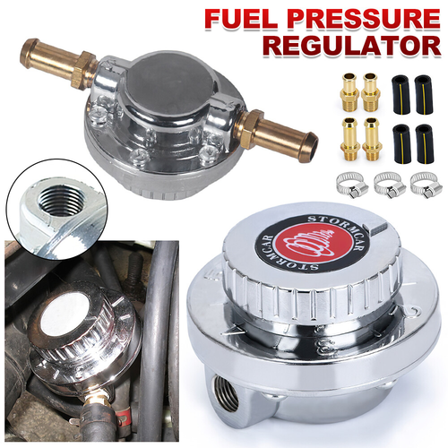 Universal Silver Fuel Pressure Regulator Manual Adjustable For Carburetor Engine 1