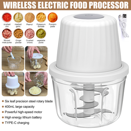 Electric Food Processor Blender Mini Chopper Meat Grinder 400ML Mixer Kitchen 1