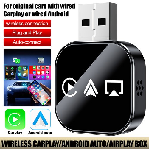 3 in1 Wireless CarPlay Android Auto Mirror Adapter BT5.0 USB Plug & Play for Car 1