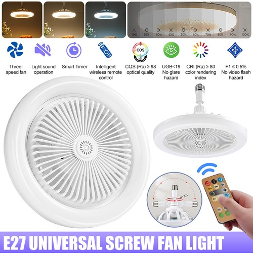 LED Ceiling Fan Light Adjustable Wind Speed Remote Control Bedroom Livingroom 1