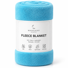 (SKY BLUE, SUPER KING) Moonlight Fleece Blanket Luxury Faux Fur Fleece Throw Blanket | Soft Plush for Bed & Sofa