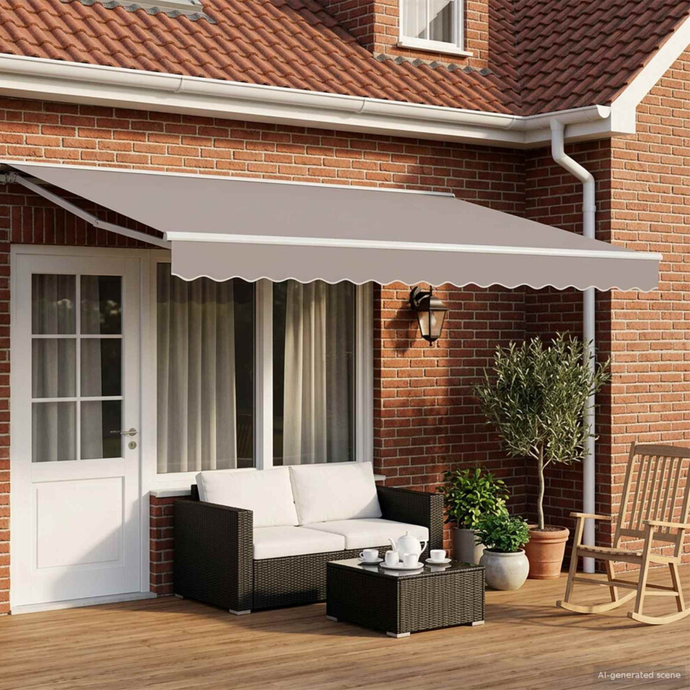 Vidaxl Manual Retractable Awning Light Grey 4 X 3.5 M