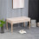 Vintage Bench with Button Tufting, Turned Legs, Cream 4