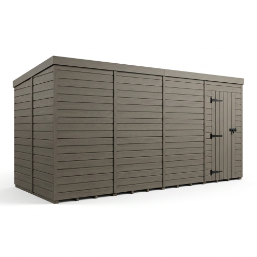 16x9 Pent Composite Shed Tanalised (Single Door, No Windows) 1