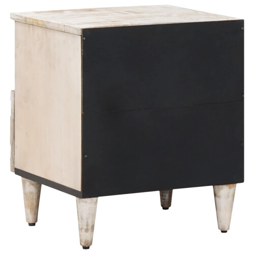 VidaXL vidaXL Bed cabinet 2 pcs White 40 x 33 x 46 cm Solid Mango Wood 2