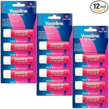 Vaseline Lip Therapy Rosy Lips 12-Pack - Moisturizing Balm, Lip Care for Dry Lips, 0.16 Oz Ea