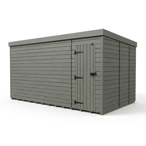 17x9 Pent Composite Shed Tanalised (Single Door, No Windows) 1