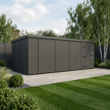 18x9 Pent Composite Shed Tanalised (Single Door, No Windows)