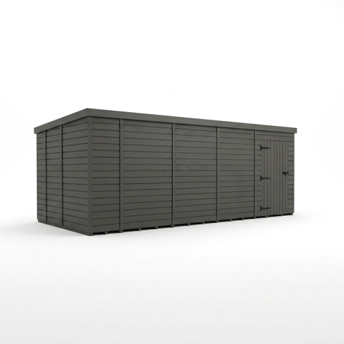 18x9 Pent Composite Shed Tanalised (Single Door, No Windows) 1