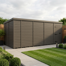19x9 Pent Composite Shed Tanalised (Single Door, No Windows)