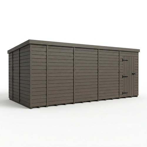 19x9 Pent Composite Shed Tanalised (Single Door, No Windows) 1