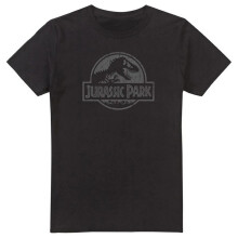 (L, Black) Jurassic Park Mens Monochrome Logo T-Shirt