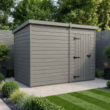 15x10 Pent Composite Shed Tanalised (Single Door, No Windows)