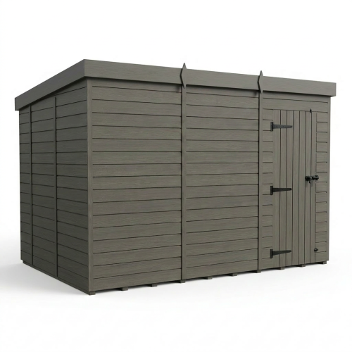 15x10 Pent Composite Shed Tanalised (Single Door, No Windows) 1