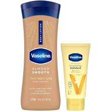 Vaseline Body Lotion, Almond Smooth, 72HR Moisture with Pro-Vitamin B5 + Travel-Friendly Nourishing Moisture Lotion for Extremely Dry Skin