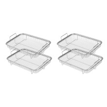 4X Air Fryer Basket for Oven, Stainless Steel Grill Basket, Non-Stick Mesh Basket, Air Fryer Tray Wire Rack Basket