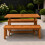Samuel Alexander Outdoor 4 Person Rectangular Wooden Garden Dining Table with 2 Benches 1