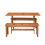 Samuel Alexander Outdoor 4 Person Rectangular Wooden Garden Dining Table with 2 Benches 9