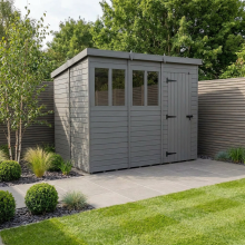 15x10 Pent Composite Shed Tanalised (Single Door, With Windows)