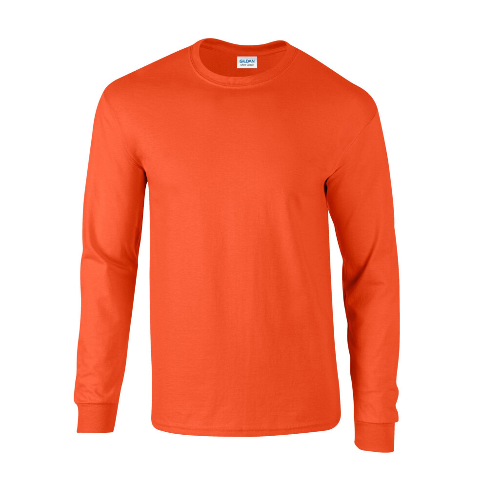 Gildan (Xxl, Orange) Unisex Adult Ultra Plain Cotton Long-Sleeved T-Shirt