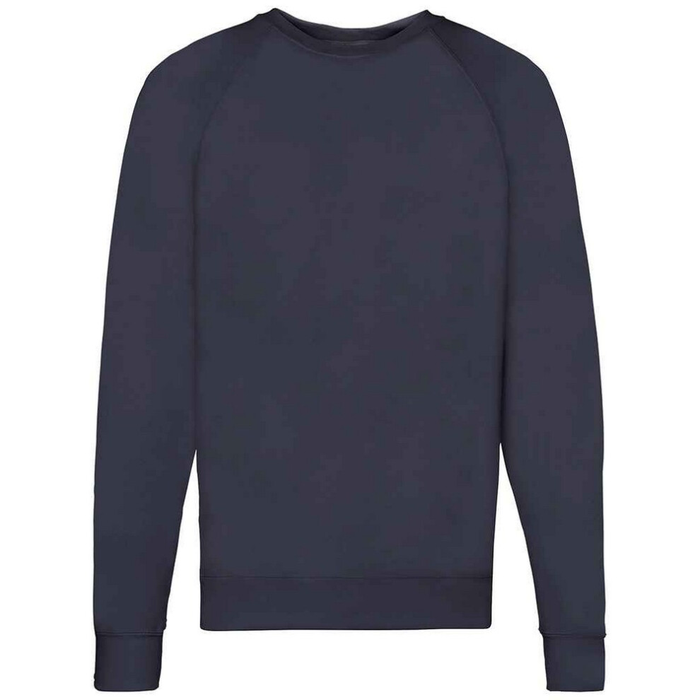 Fruit Of The Loom (M, Deep Navy) Unisex Adult Lightweight Raglan Sweatshirt