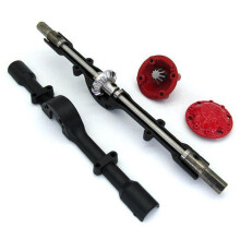 2 Stuks Metalen Achterbrugas met Stalen Tandwiel voor WPL D12 B14 B24 B16 B36 C14 C24 C34 C44 RC Auto-Upgradeonderdelen, Zwart