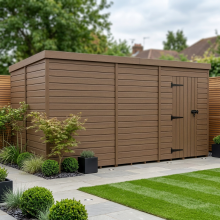 16x10 Pent Composite Shed Tanalised (Single Door, No Windows)