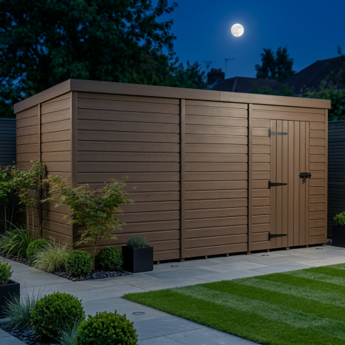 16x10 Pent Composite Shed Tanalised (Single Door, No Windows) 2