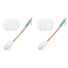 Lotion Applicator for Back, Feet, 8 Replaceable Pads, 2 Long Handle, Back Lotion Applicator for Seniors, Women