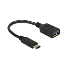 Delock USB-C han til USB-A hun adapter, 15 cm - Sort