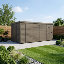 17x10 Pent Composite Shed Tanalised (Single Door, No Windows)