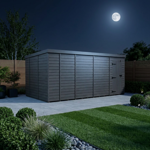 17x10 Pent Composite Shed Tanalised (Single Door, No Windows) 2