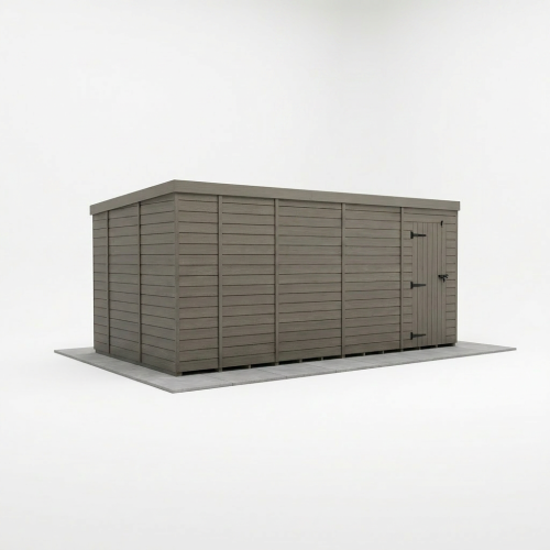 17x10 Pent Composite Shed Tanalised (Single Door, No Windows) 1