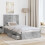 VidaXL vidaXL Storage Bed Concrete Grey 90 x 190 cm Engineered Wood 2