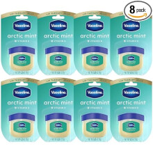 Vaseline Lip Therapy Mini, Arctic Mint 8-Pack - Refreshing & Moisturizing Lip Care for Healing Dry, Chapped Lips, 0.25 Oz Ea