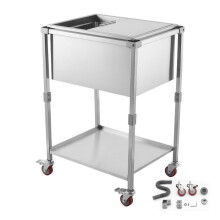 Glacière à Roulettes 42,4 L en Acier Inoxydable-Duoku-Idéale pour Terrasse-Restaurant et Fêtes-Parfaite pour un Usage Extérieur